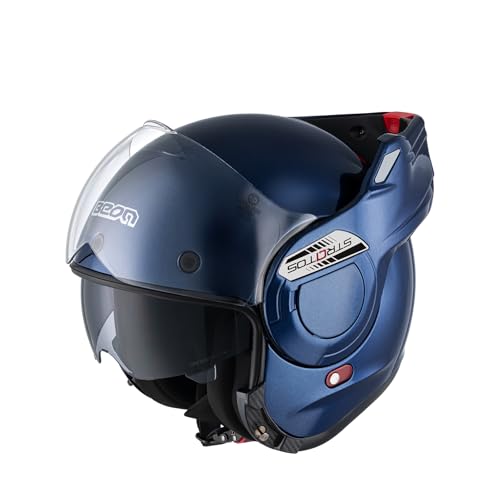 BEON Stratos Casque Moto Modulable - Casque Intégral avec Mentonnière Relevable 180° - Visière Anti-Rayures et Écran Solaire - ECE 22.06 - Casque Scooter...