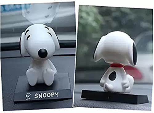 Image of AUGEN Super Hero Snoopy Action Figure Limited Edition Bobblehead with Mobile Holder for Car Dashboard, Office Desk & Study Table (Pack of 1), Plastic