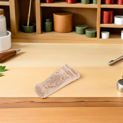 Ménsulas de madera tallada Zerodeko de estilo europeo 8x18 cm para columnas y muebles vintage 7