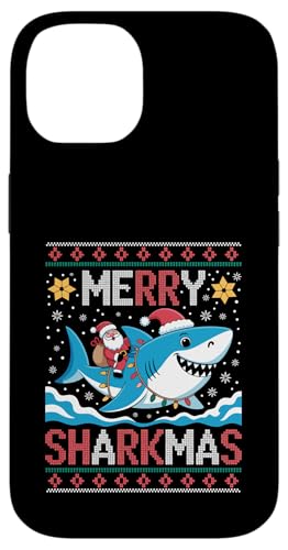 Merry Sharkmas AO[Z[^[ T^ CfBO V[N Cgt X}zP[X iPhone 14 p