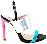 chef gianni marras  Gianni Marra 4020, Scarpe col Tacco Punta Aperta Donna, Specchio Turchese/Argento/Nero/Fucsia, 36 EU