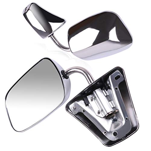 OCPTY Black Left Side And Right Side Mirrors Fit For 1975-1986 For Chevy C10 Metallic Finish Mirror Glass Manual Fold Non-Heated