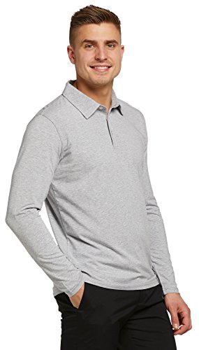Solbari UPF 50+ Men's Sun Protection Long Sleeve Polo Shirt - Small - Light...