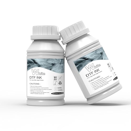 EXPLUX DTF White Ink,DTF Film Printing,Used for Printhead:C13,S13,X13,R1390,I3200,L1800, L8058, XP600,High Flow Printer Ink,2 x 250 ml,Total 16.9 oz