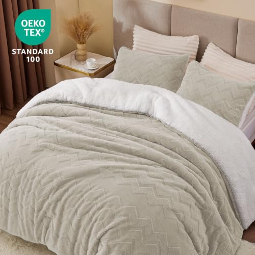 Image of BEDELITE Fluffy Sherpa Twin Comforter Set,Taupe