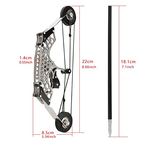 Zshjgjr Mini Bow And Arrow Set, Mini Compound Bow, Small & Compact Toothpick Bow For Shooting Practice Hunting Archery Entertainment Fun (8.66" Compound Bow) #TOP6