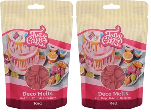 FunCakes Deco Melts Rojo - AZO Free 250 g (Paquete de 2)