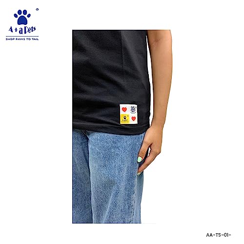 Image of A+a Pets' Graphic Printed T-Shirt Unisex | for Dog Cat Lovers | Casual Half Sleeve Round Neck T-Shirt | 100% Cotton (Soul)