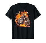 Cool Motorbike Flames and Burning Motorcycle Love T-Shirt