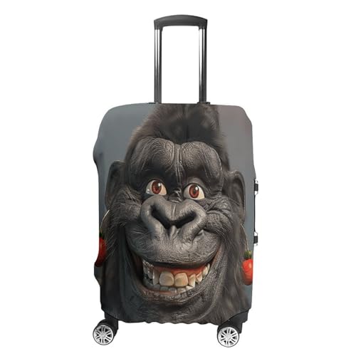 Smiling Gorilla Photo Travel Luggage Cover Washable Anti-scratch Suitcase Protector Dustproof Protective Cover Case for Wheeled Luggage Fits 19-32 Inch Luggage