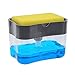 Dispensador de Jabón Esponjoso, Soporte Esponja Dispensador Bomba Jabón, Manual Durable abs Dispensador de Líquido para Lavavajillas con Esponja para Cocina, Baño, Lavadero (Gris)