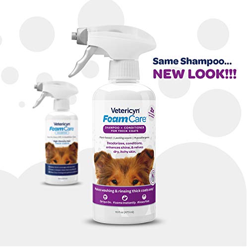 Foamcare Pet Shampoo For Thick Coats By Vetericyn | Promotes Healthy Skin And Coat - Hypoallergenic With Aloe - Cleans, Moisturizes, And Conditions – Instant Foam Shampoo – 16-Ounce #TOP1