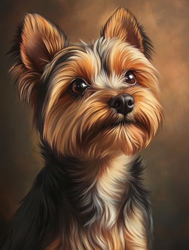 Broderie diamant Yorkshire Terrier : décoration murale salon et loisir