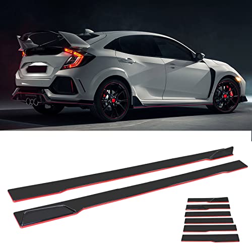 Universal Gloss Black Rocker Panel Extension Lower Side Skirts Body Kit 2M/78.7inch