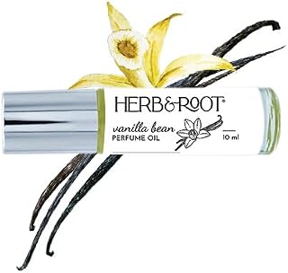 Herb & Root Vanilla Perfume Oil Rollerball: Hypoallergenic, Vegan, Unisex Fragrance - Travel Size Roll On Perfume for Men & Women, Aromatic and Clean Scent (Vanilla Bean)