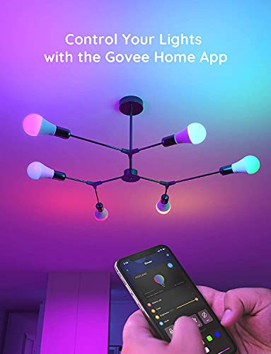 Govee Led Light Bulb Dimmable, Music Sync Color Changing Light Bulbs, A19 7W 60W Equivalent, No Hub Required Multicolor Bluetooth Light Bulbs With App Control For Party Home (Don't Support Wifi/Alexa) #TOP3
