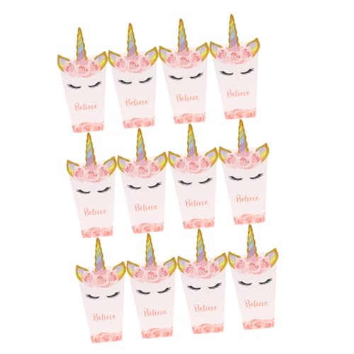 Cabilock 12pcs Unicorn Paper Popcorn Boxes White Boxes for Popcorn Popper Storage Funny Lightweight