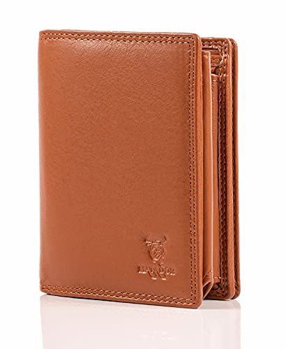 Matador Portefeuille Homme Grande en Cuir Véritable Marron Claire- 13 Porte Carte Crédit - 2 Compartiment à Billets - Blocage RFID/NFC - avec Boîte Cadeau- Porte Monnaie Porte Feuilles pour Homme Cover