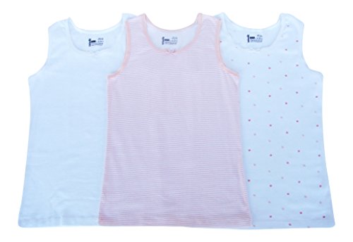 Trimfit Girls' Scoopneck Undershirt 100 Percent Combed Cotton 3-Pack Kid's Tank3