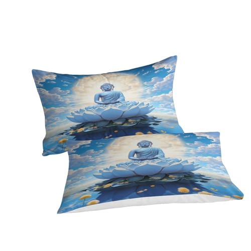 Housse de couette Bouddha avec fermeture éclair invisible en microfibre douce - 5