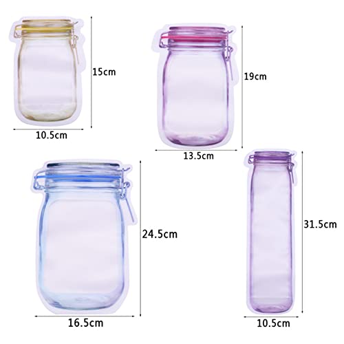 Reusable Mason Bottle Ziplock Bags, Hubosale Ziplock Bags, Multi-Size Fresh Leak Proof Food Storage Sandwich Bags Ziplock Bags For Kitchen Camping Picnic Organizer (20) #TOP6