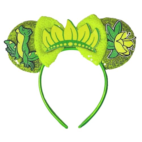 UIVINOIGZZ Mouse Ears Headband - Green Frog Ears for Women Adut for Cartoon Princess Costume Cosplay Birthday Party Theme Park (Green)
