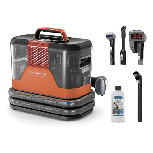 Rowenta Clean It Hot & Cold, Aspiradora tapicerías 1150W, 5 Acc, Naranja