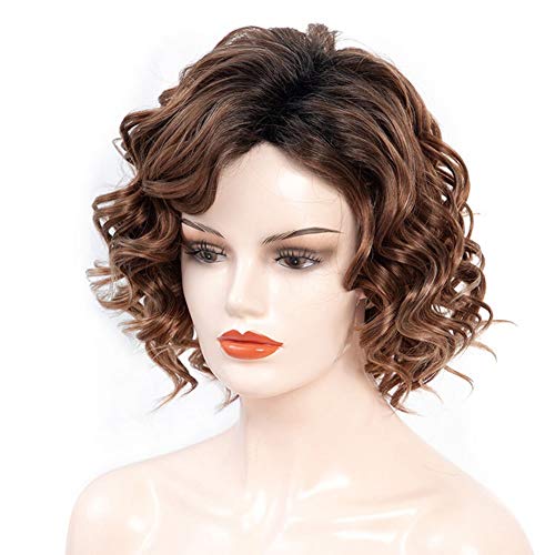 Perruque synthétique courte eau de vague or pour femme à cheveux fluffy - 2