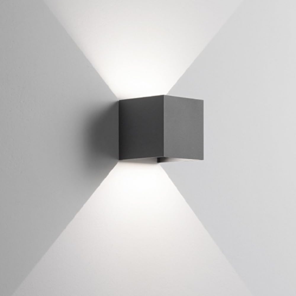 Cubo led da parete applique 6w 3000k antracite per interno esterno ip54 fasci luce regolabili Garanzia Italiana
