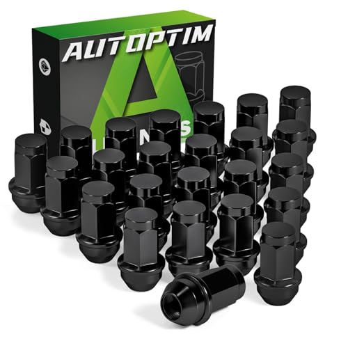 AUTOPTIM M14x2.0 Lug Nuts - Replacement for 2004-2014 Ford F150 2003-2014 Ford Expedition 2003-2014 Lincoln Navigator Black 13/16 21mm Hex OEM Factory Style Closed End Wheel Lug Nuts (24pcs)