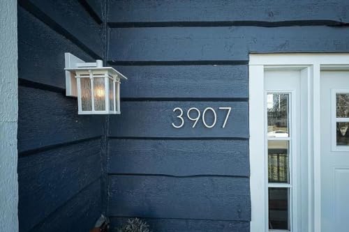 6 Inch White House Numbers for Outside modern - Modern Floating House Numbers, Creats Attractive Interesting Shadows, High Gloss Number 7