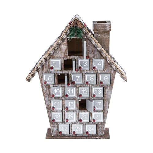 Maison en bois décorative pour le calendrier de l'Avent au coin du feu en décembre