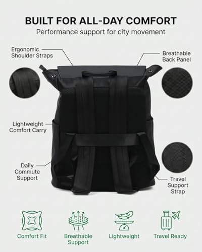 Image of NOIR Executive Backpack, Black, Modern Design with Everyday Functionality