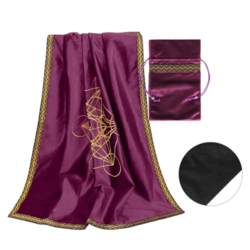 ゲームパッドアストロラーベ占い振り子タロットテーブルクロスボード小道具正方形ベルベットデスクトップカードマットポーチバッグ付きオラクルテーブルクロス読書ボードテーブル