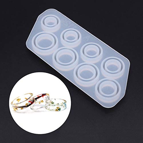 8 Hole Assorted Sizes Flat Rings Mold Collection Handmade DIY Making Ring Jewelry Silicone Mold Crystal Epoxy Mould Epoxy Resin