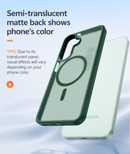 Image of FNTCASE for Galaxy A27 5G Phone Case: for Samsung A27 Cases [Fit for Magsafe] [Screen Protector] Military Grade Drop Protection, Translucent Matte Back, Slim Shockproof Protective Cover - Green
