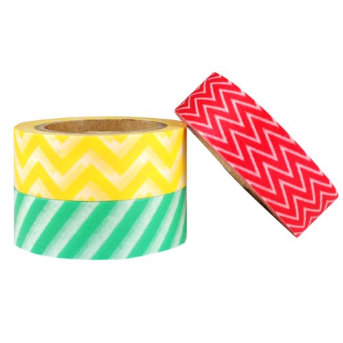 Washi tape japonais repositionnable vert Wrapables lot 3