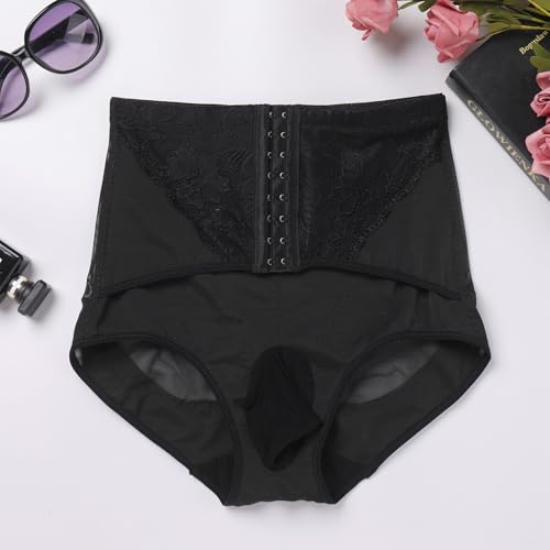 Men Shapewear Tummy Control Underwear Compression Shorts Lace Trim Sissy Girdle Corset Boxer Briefs Waist Trainer3