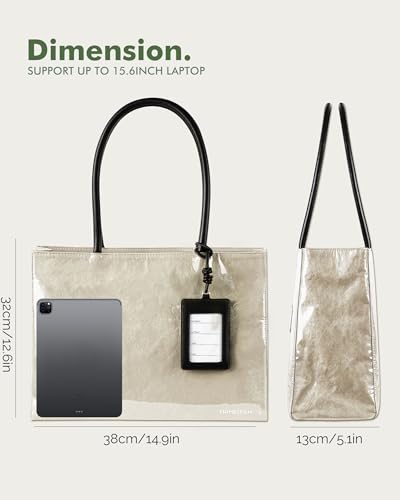 Bolso tote de PVC para mujer con asa superior y cierre miniatura 4