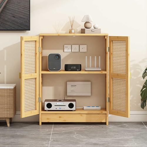 Armadio di archiviazione router WiFi, in rattan, per la gestione di ciabatte e cavi, soluzione indipendente per casa e ufficio