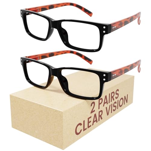 Image of Eyekepper Blue Light Readers Men Women 3.0, Black Tortoise Arm 2 Pack