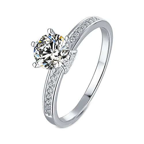 Bague moissanite argent 925 KnSam alliance femme pavé mariage chic