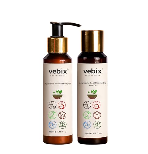 VebixProfessional Customised Regimen HairCare -2 Ayurvedic Product Kit -For Normal/Oily Hair for HairFallControl- AntiHairFall Neem Oil &Lotus AntiHairfall Shampoo - 6.76 Fl.oz(200ml)
