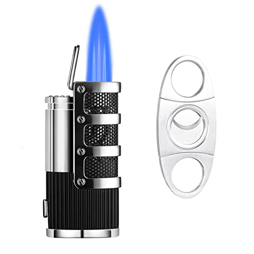 Torch Lighters And Cigar Cutter Set