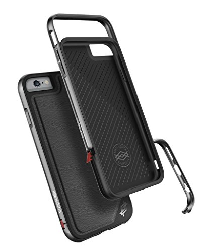 X-Doria Case for iPhone 6s Plus and iPhone 6 Plus (Defense Lux), Military Grade Drop Tested iPhone Case, TPU & Aluminum Premium Protective Case (Black Leather)