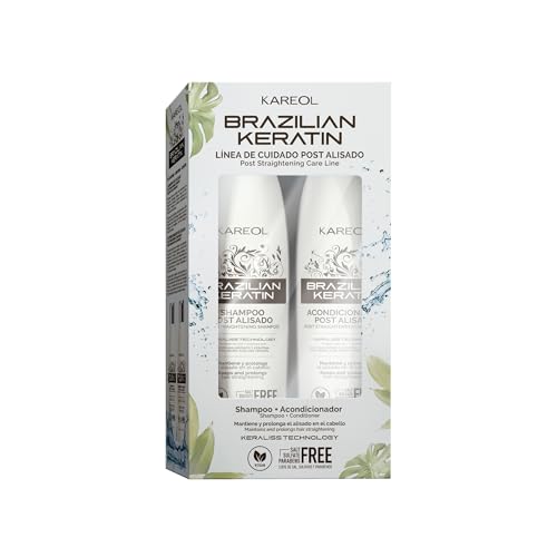 Kareol Brazilian Keratin Post Straightening Kit Sulfate-Free Shampoo and Conditioner Frizz Control Vegan Formula