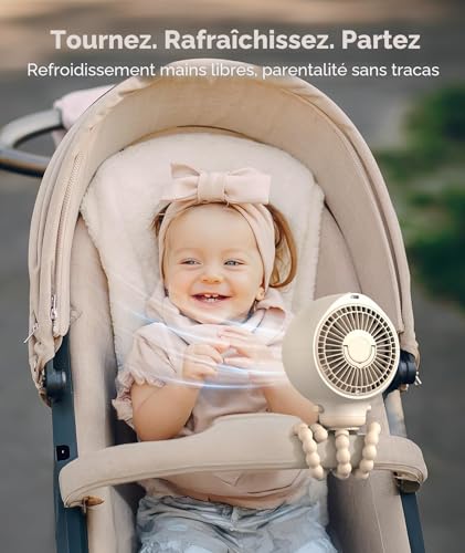 Dreamegg Ventilateur Portable pour Poussette Bebe avec Affichage LED – vue 2