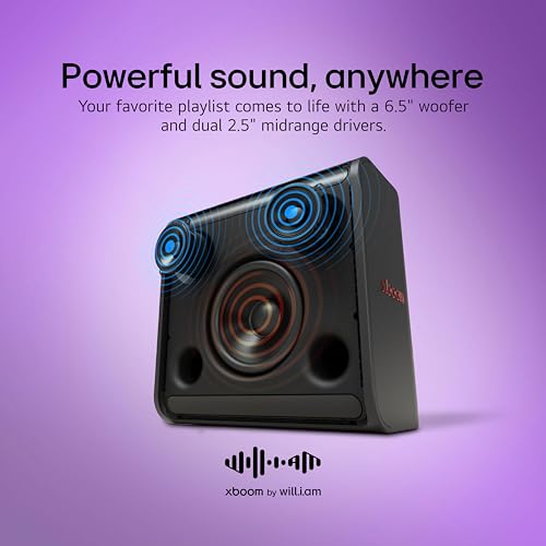 Image of LG xboom Stage 301 by will.i.am, xboom Signature Sound, Portable Party Speaker, 6.5 inch woofer and Dual 2.5 inch midrange Drivers, up to 12 Hours of Playback, Wedge Design + Tripod Port, IPX4 Water Resistant