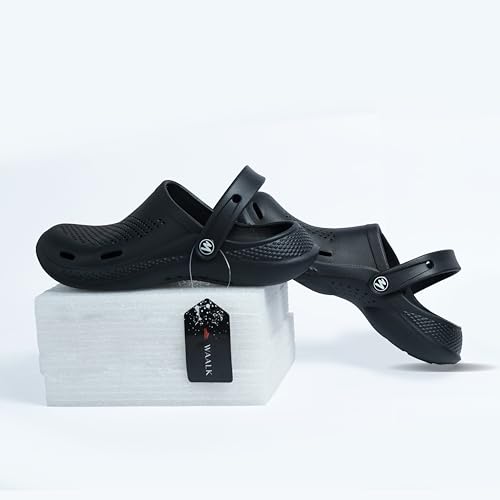 Image of WAALK Men's Classic Casual Clogs | Adjustable Back Strap for Adults| Sandals with Soft Touch Fit | Comfortable & Light Weight | Stylish & Anti-Skid | Waterproof & Daily Use for Gents