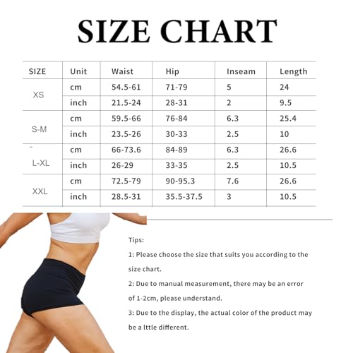 JiaYouLC High Waisted Mini Pants, Women's Stretchy Anti Chafing Shorts Yoga Gym Cycling Sports Running Workout Hot Pants - Image 3